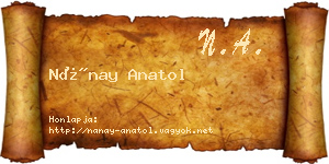 Nánay Anatol névjegykártya